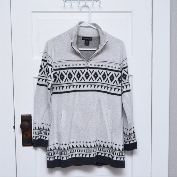 Cynthia Rowley Sweaters - Cynthia Rowley Fair Isle Quarter Zip Sweater Women's L